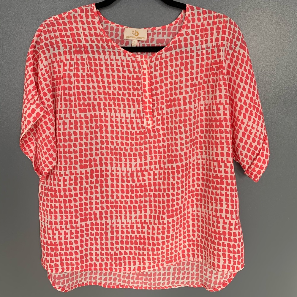 Collective Concepts Blouse Pink & White Size 22